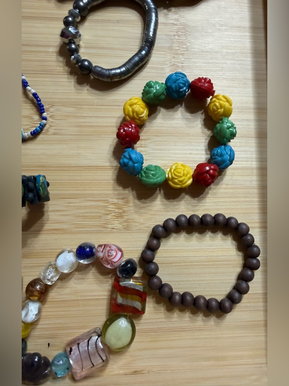Beaded Bracelet Bangle Bundle of 22 Colorful Boho - Picture 5 of 8